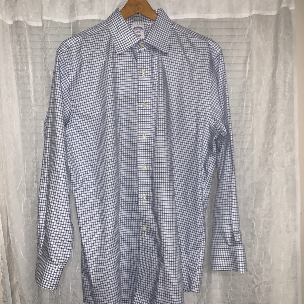 Brooks Brothers 346 Non-Iron  16.5- 2/3 Blue Slim